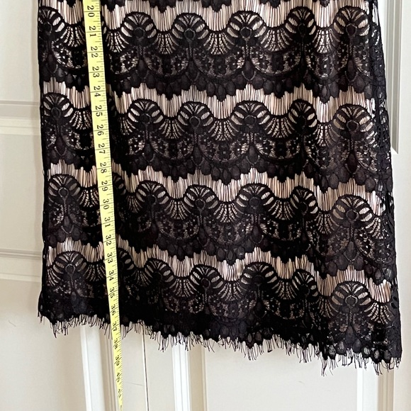 Wallis Uk 14 Timeless Black Lace Beige Lined Lace Shift Dress - Picture 8 of 8